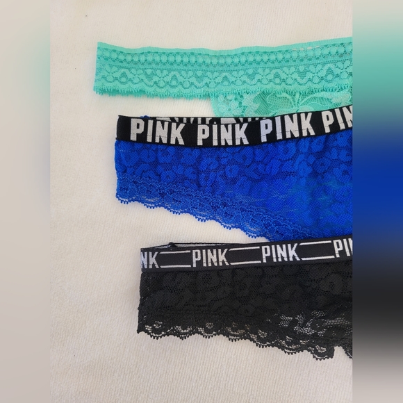 PINK Lace Thong Panty Set - Picture 2 of 12